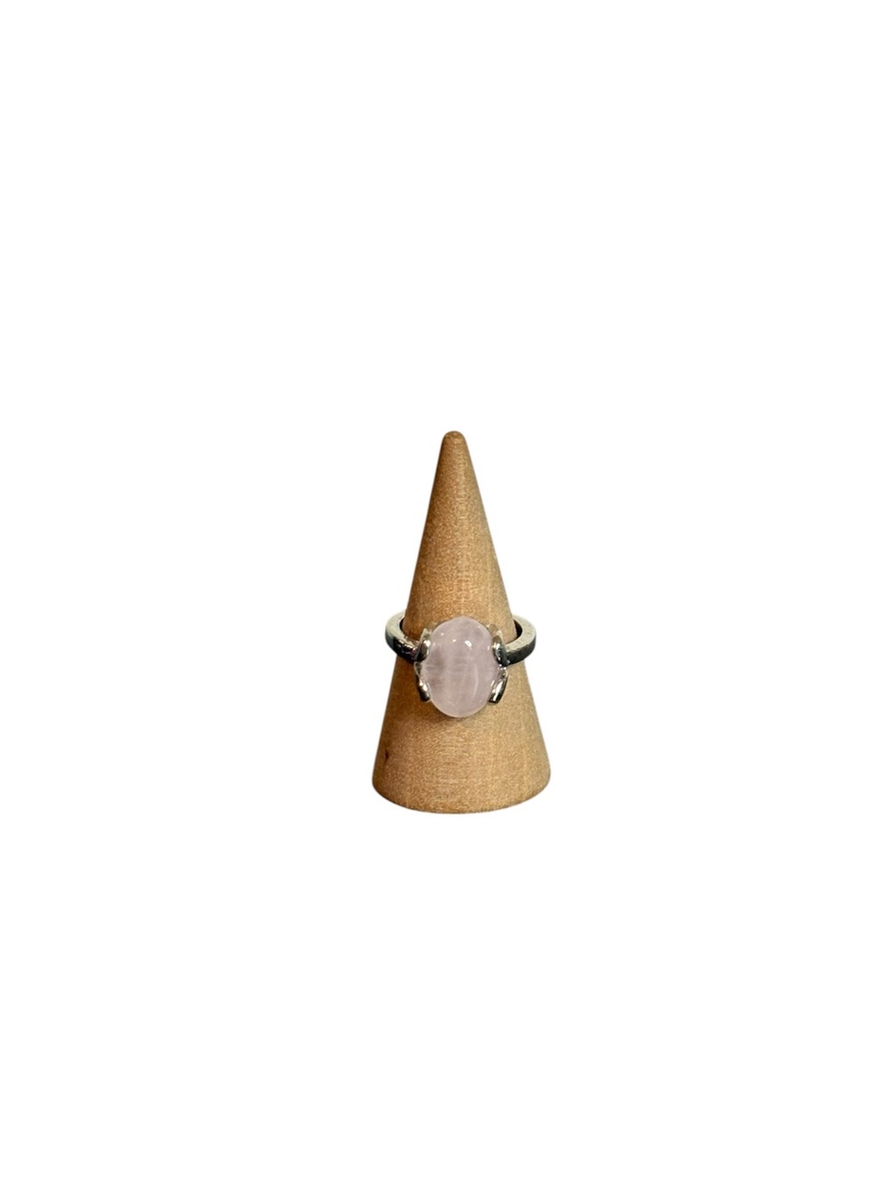 Rose Quartz Crystal Ring | Size 6